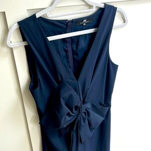 Navy Cocktail Dress, Italian Made and Design, Beautiful On, classic w/bow accent
